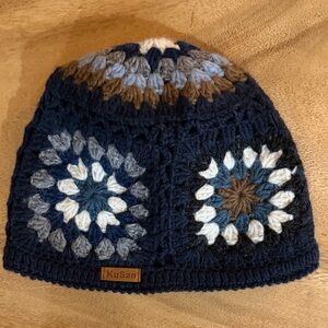 Blue and Brown Crochet Beanie
